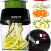 Spiralizer for Vegetables - Vegetable Slicer - Zucchini Courgette Spiralizer Zoodles Noodles Spaghetti Maker - Veggie Veg Carrot Cucumber Slicer Spiral Cutter - Kitchen Tools & Gadgets (4-in-1)