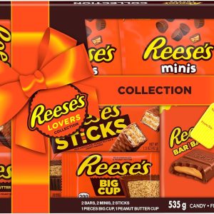 Reese's Lovers Gift Box. Assorted Chocolate Peanut Butter Bars. 535g (8 Assorted Bars) – Gift for Chocolate Lovers