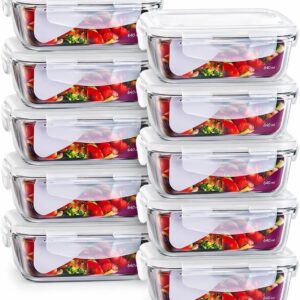 Kit 10 Potes de Vidro Hermético 640ml Tampa Hermética Borossilicato | Amazon.com.br