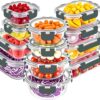 🧊VERONES Conjunto 24 Potes de Vidro Herméticos — Sem BPA, Cinza
