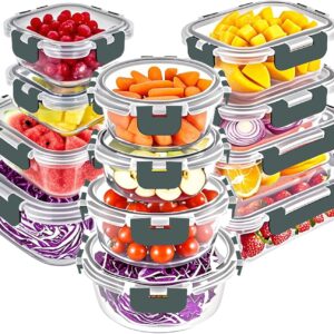 🧊VERONES Conjunto 24 Potes de Vidro Herméticos — Sem BPA, Cinza